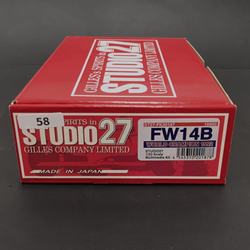 STUDIO27 オリジナルキットシリーズ No.187 1_20 FW14B WORLD CHAMPION 1992 組み立てキット